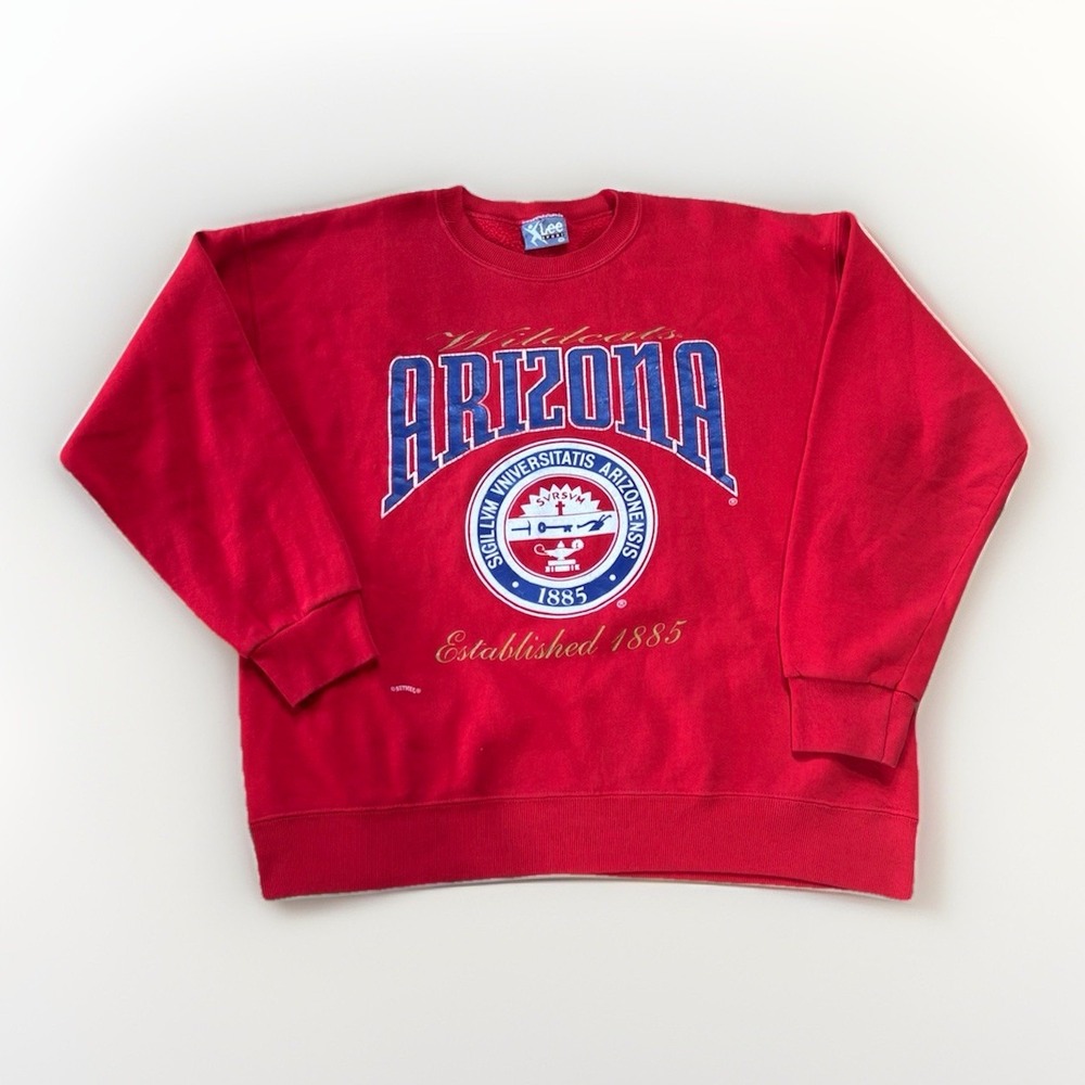 Vintage RARE Lee Sport Arizona Wildcats Red Sweatshirt Size XL Crewneck EST 1885